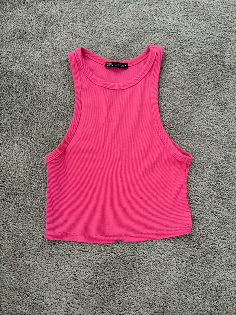 Zara Pink Ribbed Tank Top